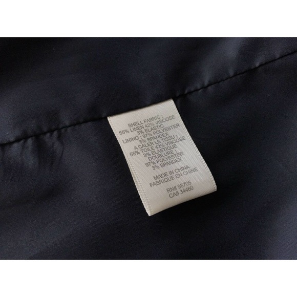 Rebecca Taylor Linen Blend Sheath Dress Navy Peekaboo Neckline Cutout Size 10 - Picture 11 of 12